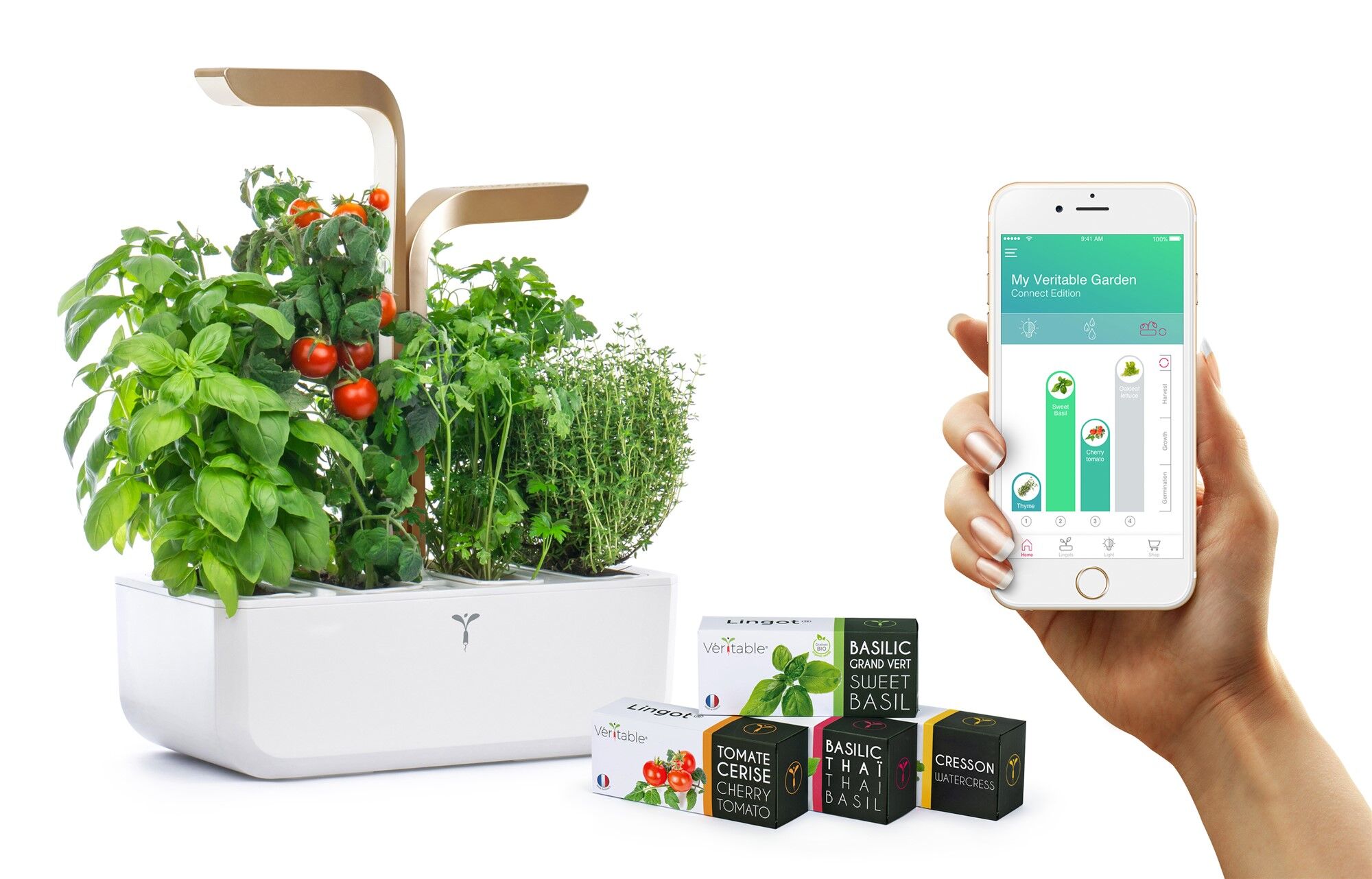 Домашна градина CONNECT VERITABLE® GARDEN - цвят бял/злато