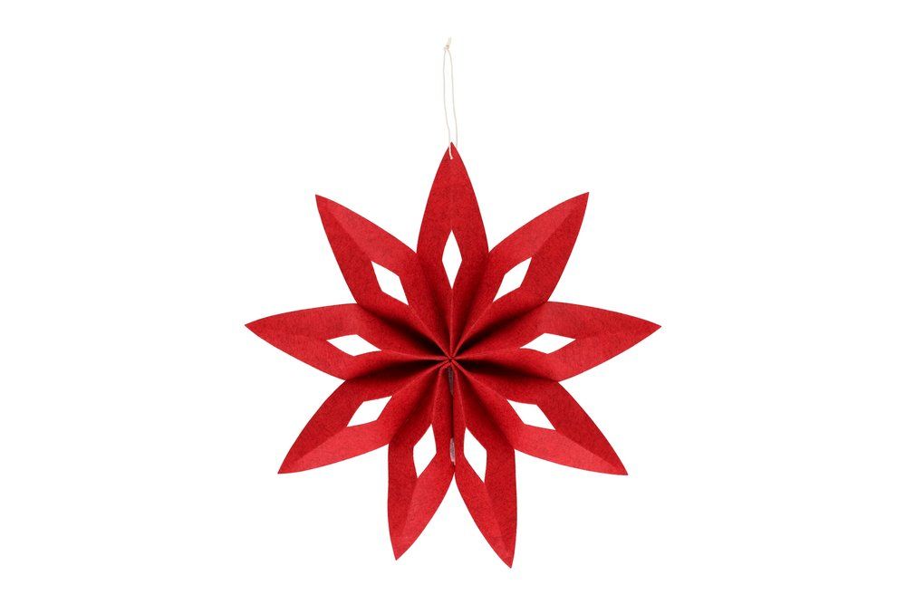WINTERIA Коледна звезда от филц 40см. - червена