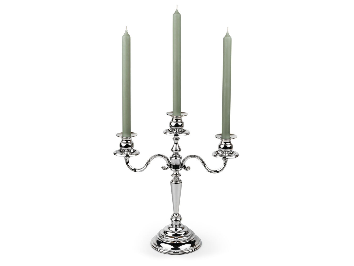 ZILVERSTAD Троен свещник “CLASSIC“, 35 см. - цвят сребро